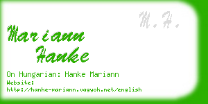 mariann hanke business card